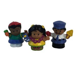 Fisher Price Little People Figures Michael‎ School Crossing Guard Hawaiian Girl